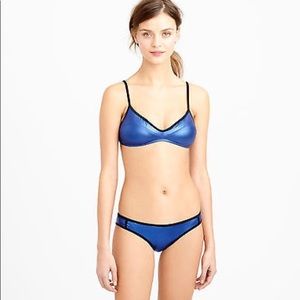 Gorgeous JCrew Metallic Blue Bikini (set)!